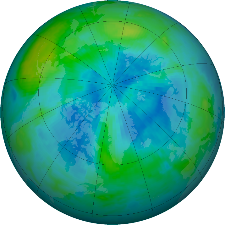 Arctic ozone map for 17 September 1996